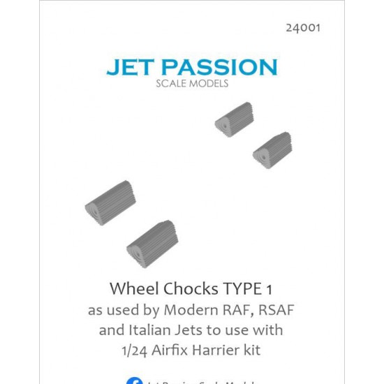 1/24 RAF/RSAF/Italian AF Wheel Chocks Type I for Airfix kits