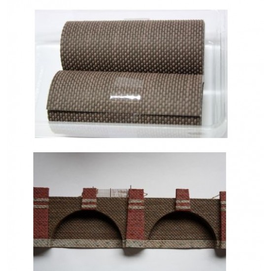 1/160 - 1/35 Street/Wall Material Roll #Brown (2 rolls, Dimensions: 100 x 10cm)