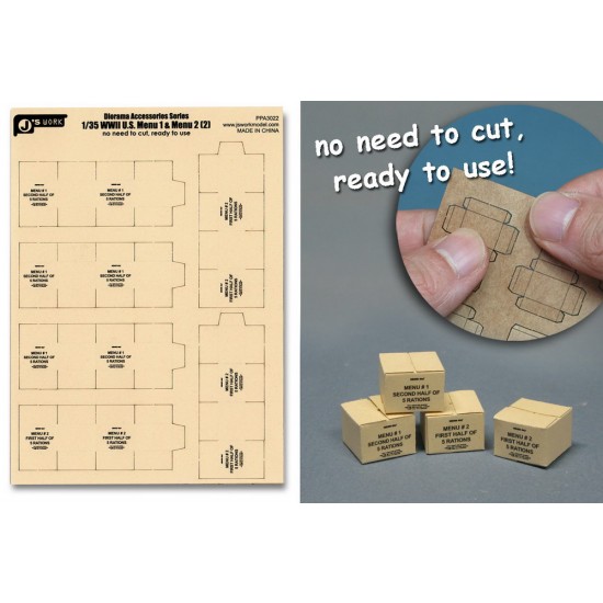 1/35 WWII US Menu 1 & Menu 2 set No.2 for Diorama