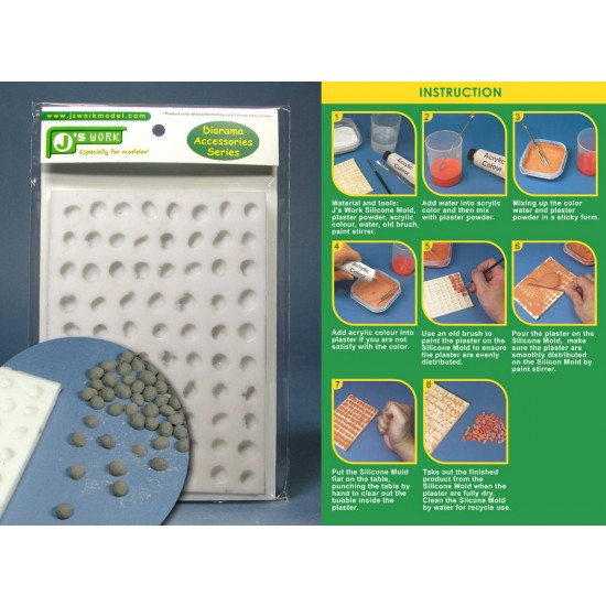 Silicone Mould for Making 1/35 Cobblestones (Large)