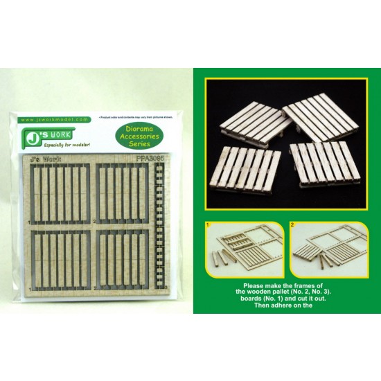 1/35 Laser-cut Wooden Pallets (4pcs)