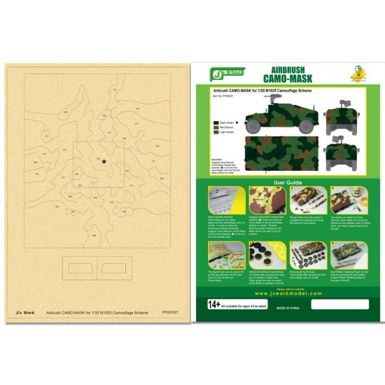 Airbrush Camo-Mask for 1/35 M1025 Camouflage Scheme