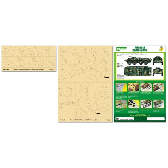 Airbrush Camo-Mask for 1/35 BTR-80 Camouflage Scheme 1