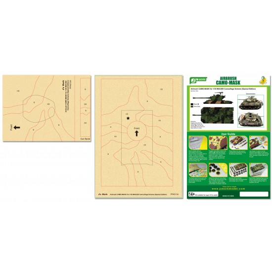 Airbrush Camo-Mask for 1/35 Sherman M4A3E8 Camouflage Scheme (Special Edition)