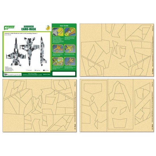 Airbrush Camo-Mask for 1/48 F/A-18 Camouflage Scheme 1