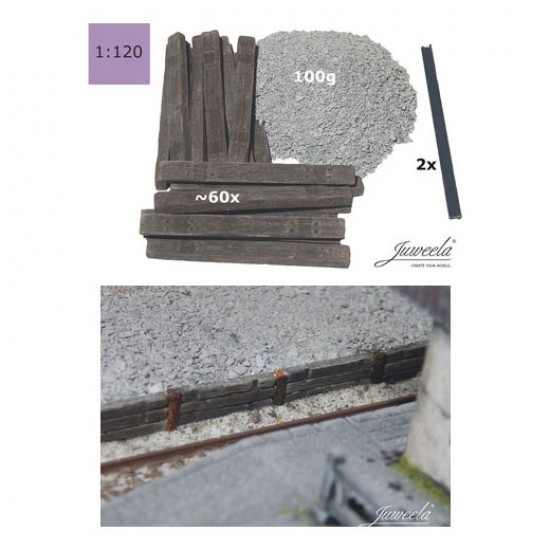 1/120 Railway Platform Wooden Thresholds, L 40cm