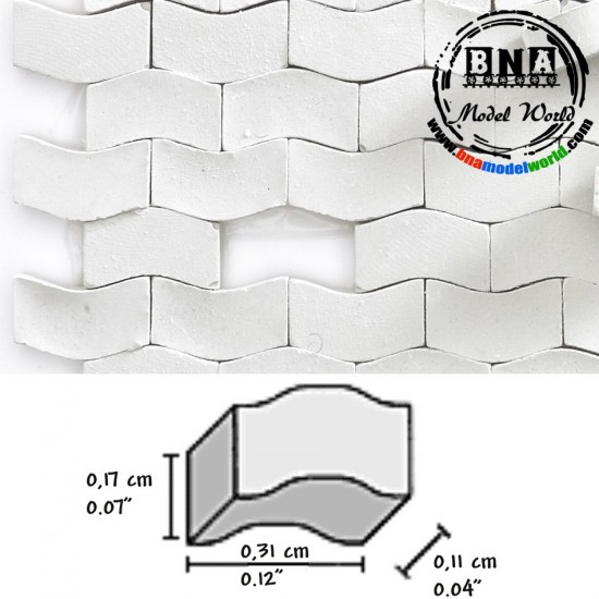 1/72 Paving Stones Type W - Light Grey (Material: Ceramic) 5,000pcs