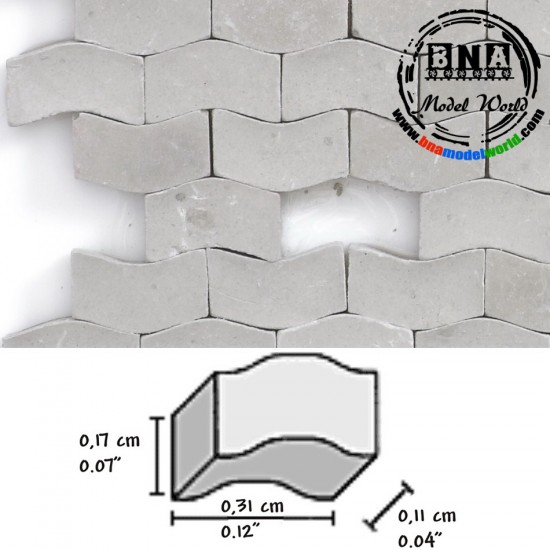 1/72 Paving Stones Type W - Dark Grey (Material: Ceramic) 2,000pcs