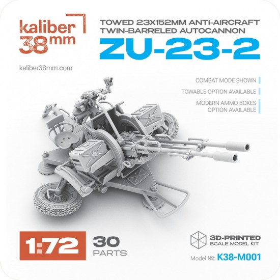 1/72 Zu-23-2 Towed 23x152mm Anti-Aircraft Twin-Barreled Autocannon