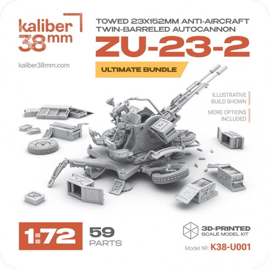 1/72 Zu-23-2 Towed 23x152mm Anti-Aircraft Twin-Barreled Autocannon [Ultimate Bundle]