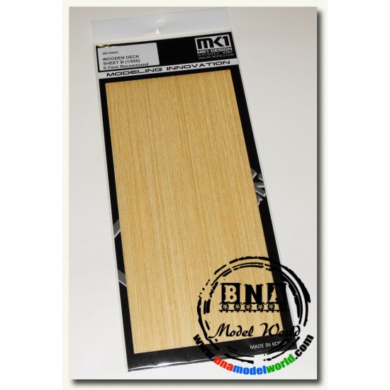Wooden Deck Sheet B (0.7mm Recommended For 1/500 Ships) 28cm x 13cm