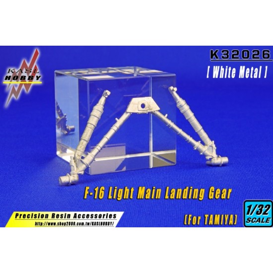 1/32 General Dynamics F-16 Fighting Falcon Light Main Landing Gear for Tamiya kits (White metal)