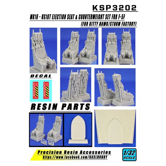 1/32 F-5F MK16 - US16T Ejection Seat & Counterweight Set for KittyHawk/Storm Factory kits