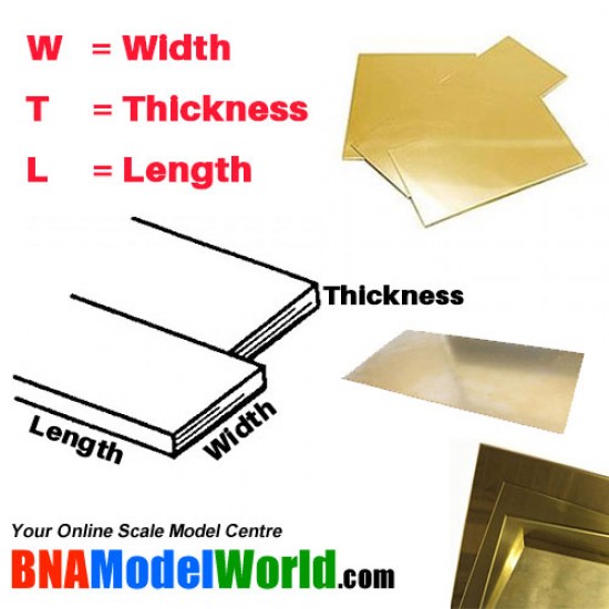 Brass Sheet - T: 0.41mm, W: 101.6mm, L: 254mm (26 gauge)