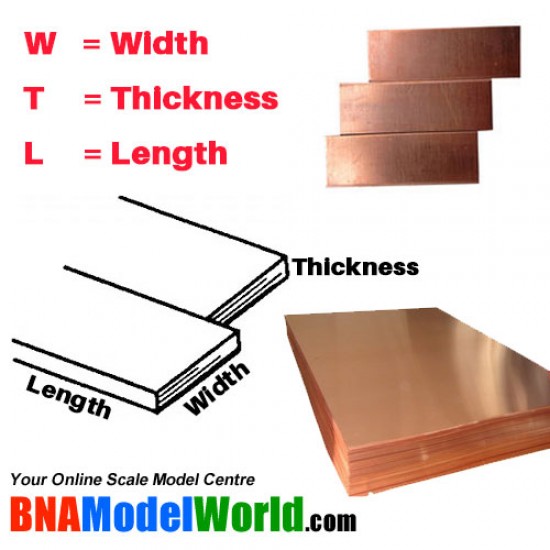 Copper Sheet T 0.41mm, W 101.6mm, L 254mm (26 gauge) (K+S277