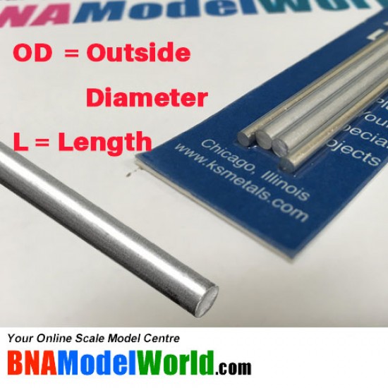 Small Round Aluminum Rods Set #Soft - OD: 2.38, 3.17mm, L: 300mm (4pcs, 2 sizes)