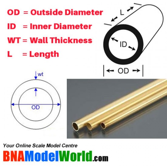 Large Round Brass Tubes Set #Soft (3pcs, 3 sizes, L: 304.8mm)