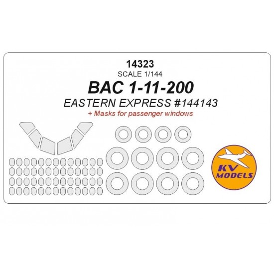 1/144 BAC 1-11-200 Passenger Windows & Wheels Masks for Eastern Express #144143