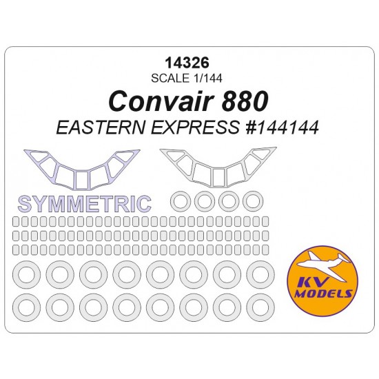 1/144 Convair 880 Passenger Windows & Wheels Masks for Eastern Express #144144