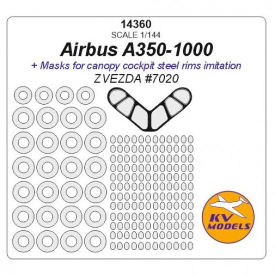 1/144 Airbus A350-1000 Masks for Zvezda #7020