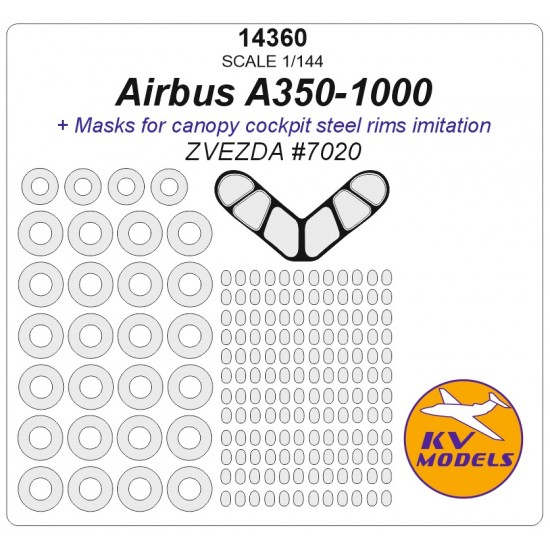 1/144 Airbus A350-1000 Masks for Zvezda #7020