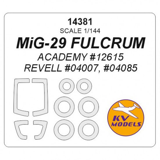 1/144 MiG-29 FULCRUM Masks for Academy #12615, Revell #04007, #04085