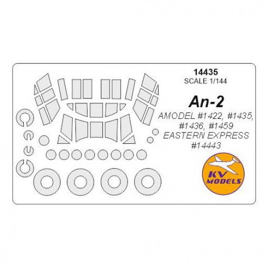 1/144 An-2/2V Masks for Amodel #1422/1435/1436/1459/Eastern Express #14443