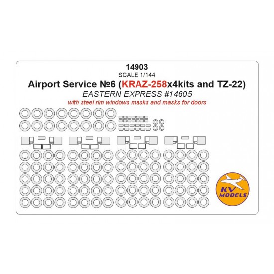 1/144 Airport Service #6 Masks (Kraz-258x4kits) w/Wheels Masks