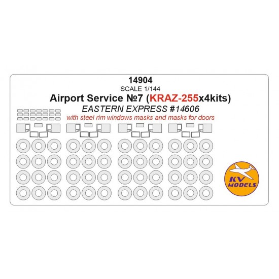 1/144 Airport Service #7 Masks (Kraz-255x4kits) w/Wheels Masks