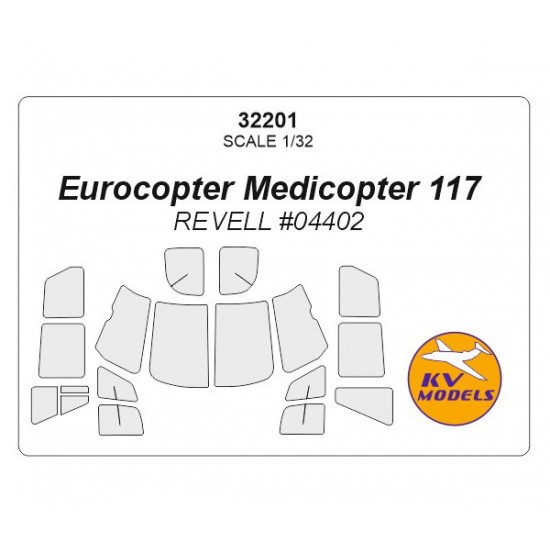 1/32 Eurocopter Medicopter 117 Paint Masking for Revell kit #04402
