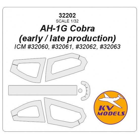 1/32 AH-1G Cobra Early/Late Masking for ICM #32060/061/062/063