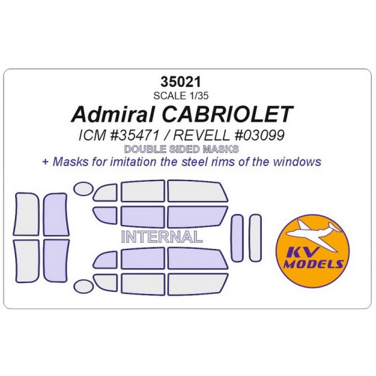 1/35 Admiral Cabriolet Double-sided Paint Masking for ICM #35471/Revell #03099
