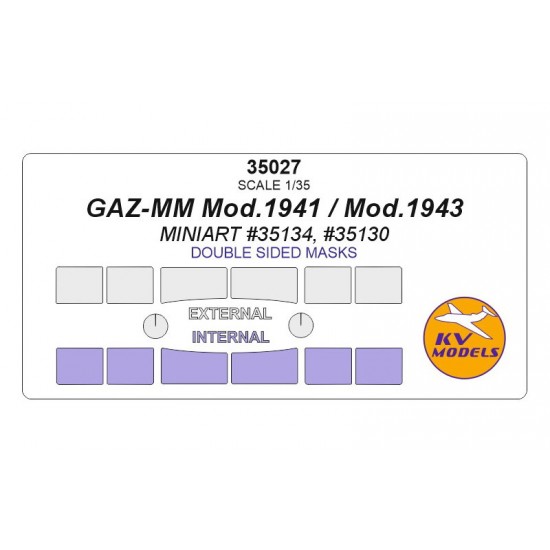 1/35 GAZ-MM Mod.1941/1943 Double-sided Paint Masking for MiniArt #35134, #35130