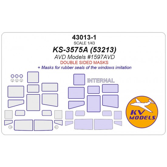 1/43 KS-3575A Crane on Kamaz-53213 Chassis Masks for AVD Models #1597AVD [Double-sided]