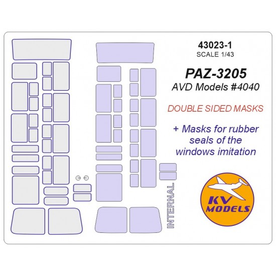 1/43 PAZ-3205 Masks for AVD Models #4040 (Double sided)