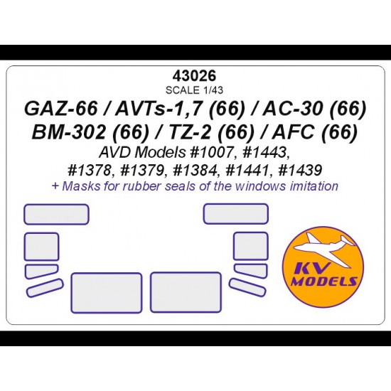 1/43 Gaz-66/Avts-1,7/AC-30/BM-302/TZ-2/Afc Masking for Avd Models