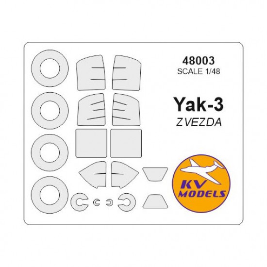 1/48 Yak-3 Paint Masking for Zvezda #4814