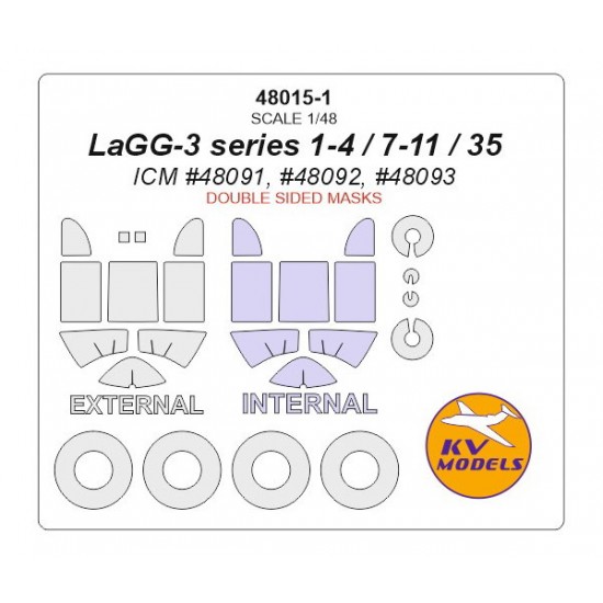 1/48 LAGG-3 series 1-4/7-11/35 Double-sided Masking for ICM #48091, #48092, #48093