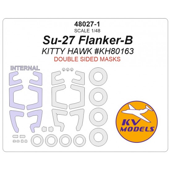 1/48 Su-27 Flanker-B Double Sided Masking for Kitty Hawk #80163