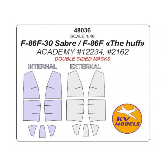 1/48 F-86F-30 Sabre/F-86F The Huff Paint Masking for Academy #12234, #2162