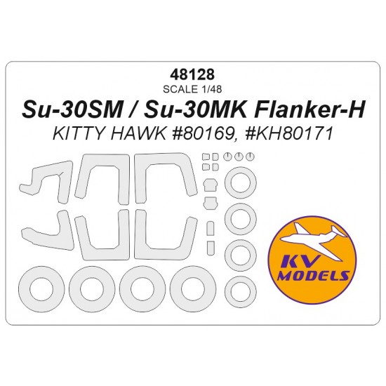 1/48 Su-30CM/Su-30MK Flanker-H Masking for Kitty Hawk #80169/80171