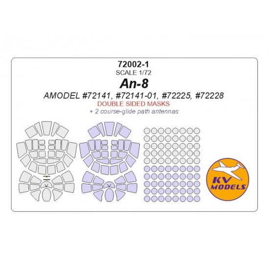 1/72 An-8 Double sided Masking for Amodel #72141, #72141-01S, #72225, #72228