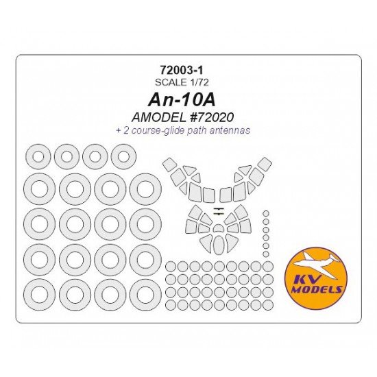 1/72 An-10A Masking w/Wheel Masks for Amodel #72020