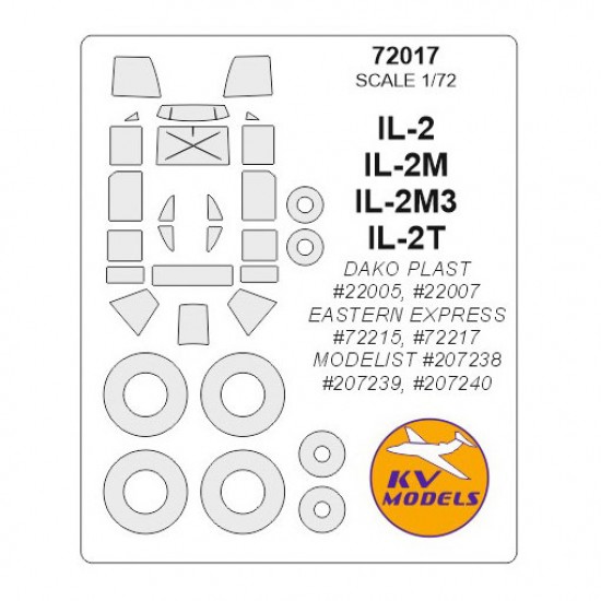 1/72 IL-2/2M/2M3/2T Masking for Dako Plast/ Eastern Express/Modelist kits