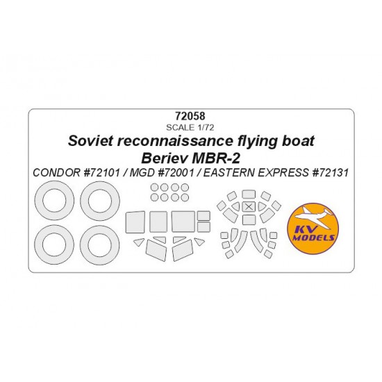 1/72 Soviet Reconnaissance Flying Boat Beriev MBR-2 Masking for Eastern Express kits