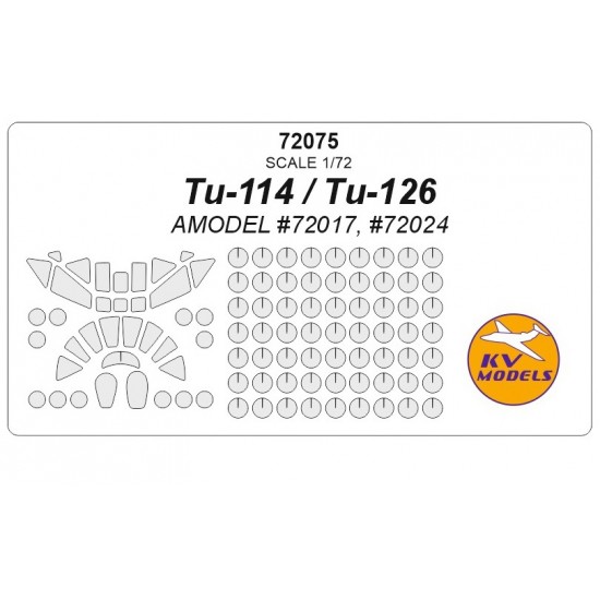 1/72 Tu-114/Tu-126 Masking for Amodel #72017, #72024