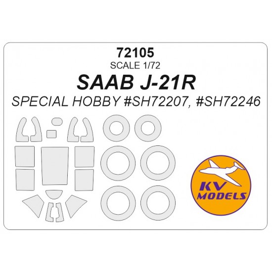 1/72 SAAB J-21R Masks for Special Hobby #SH72207, #SH72246