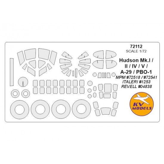 1/72 Hudson Mk.I/II/IV/V/A-29/PBO-1 Masking for MPM /Italeri #1253/Revell #04838
