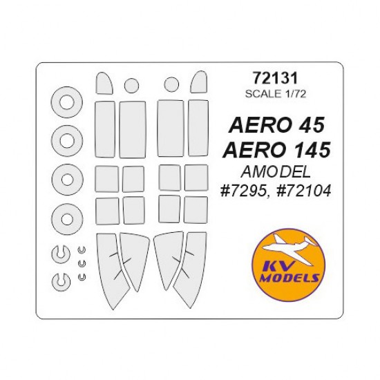 1/72 AERO 45/AERO 145 Masking w/Wheels Masks for Amodel #7295, #72104