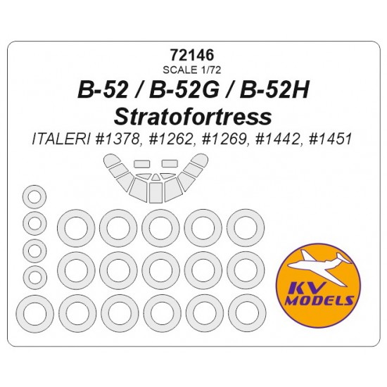 1/72 B-52/B-52G/B-52H Stratofortress Masking for Italeri #1378/1262 ...